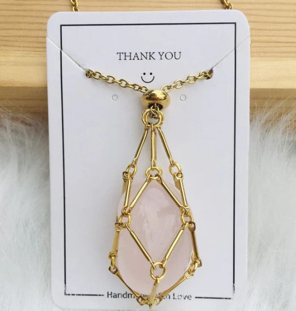 📿 COLLAR PORTA CUARZO ROSA PARA ATRAER EL AMOR Y SANAR TU CORAZÓN 💗