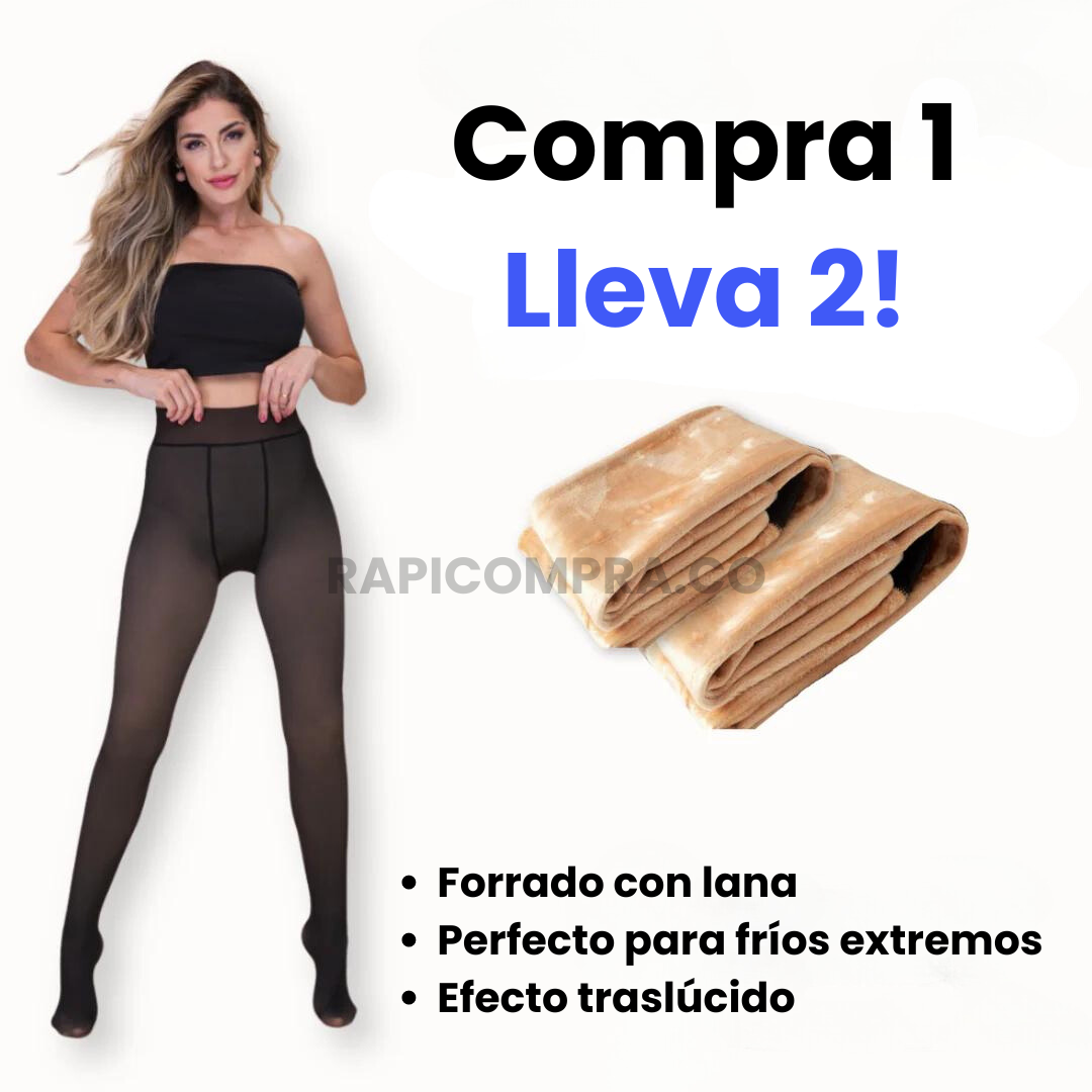 DOS LEGGINS TERMICOS TALLA ÚNICA ✨Paga 1 y lleva 2: 1 negra, 1 traslúcida✨