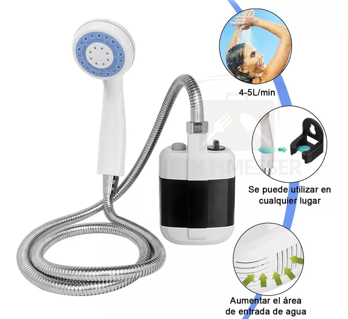 🛀🏼 DUCHA PORTARTIL CON BATERÍA RECARGABLE COMODIDAD SIN ALTOS COSTOS 🔋