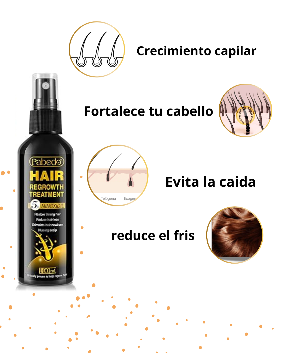 Tratamiento efectivo para el crecimiento del cabello y la barba. CON MINOXIDIL 5% 🎁 50% DSCNTO