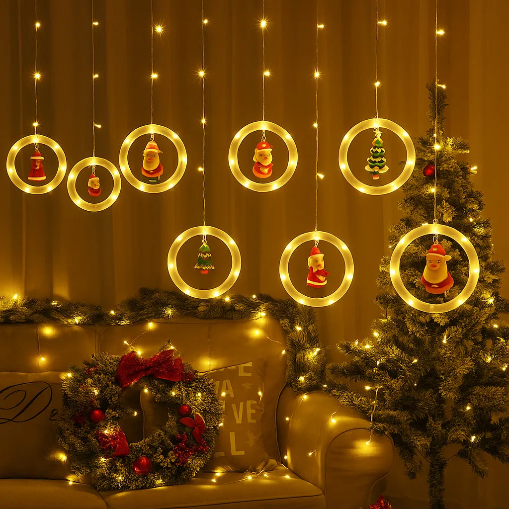 Cortina LED Cálida 3M De Aros navideños - Envío gratis! 50% OFF