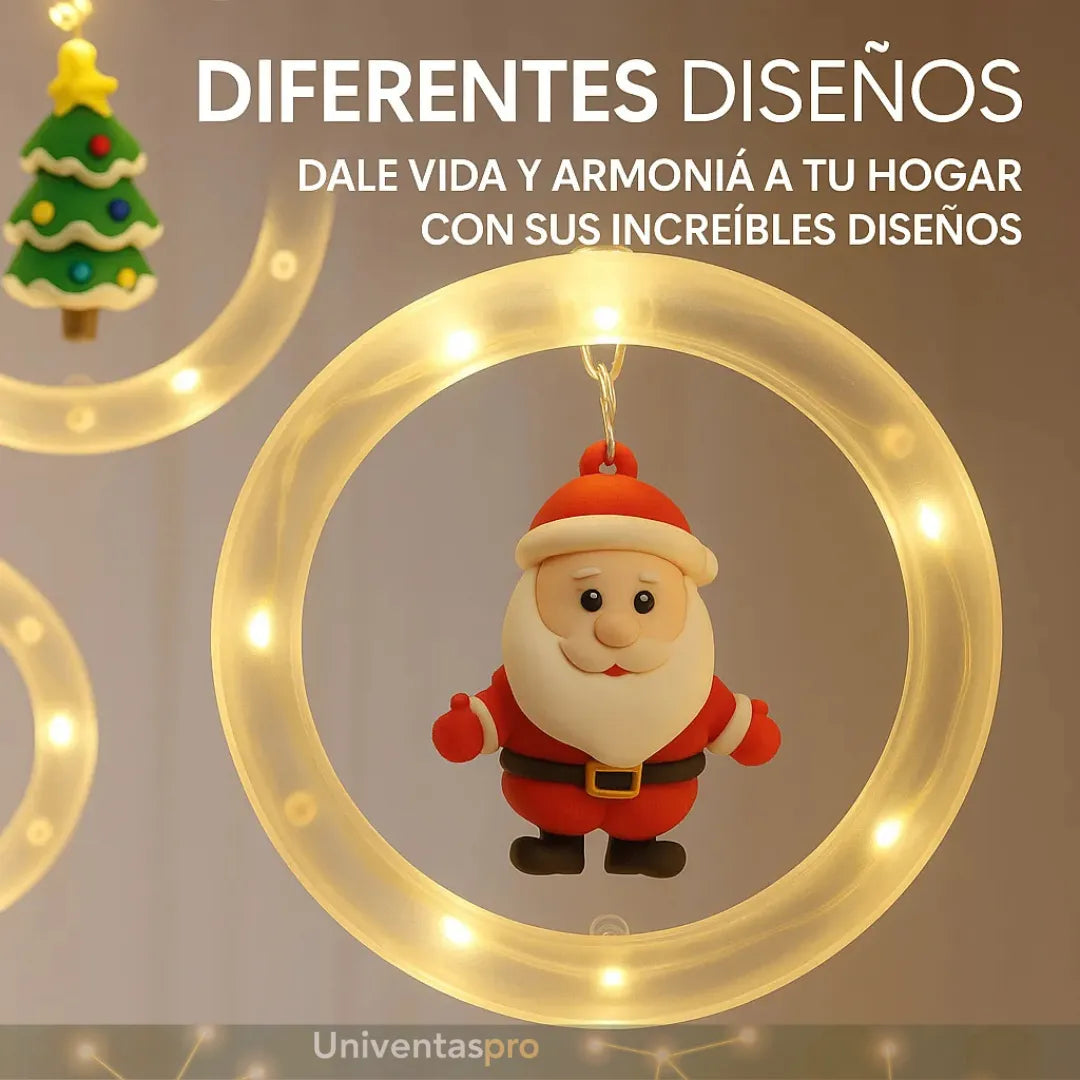Cortina LED Cálida 3M De Aros navideños - Envío gratis! 50% OFF