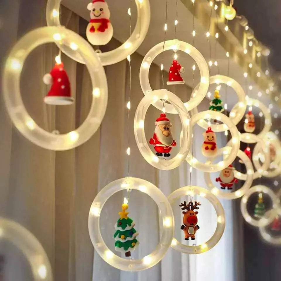 Cortina LED Cálida 3M De Aros navideños - Envío gratis! 50% OFF