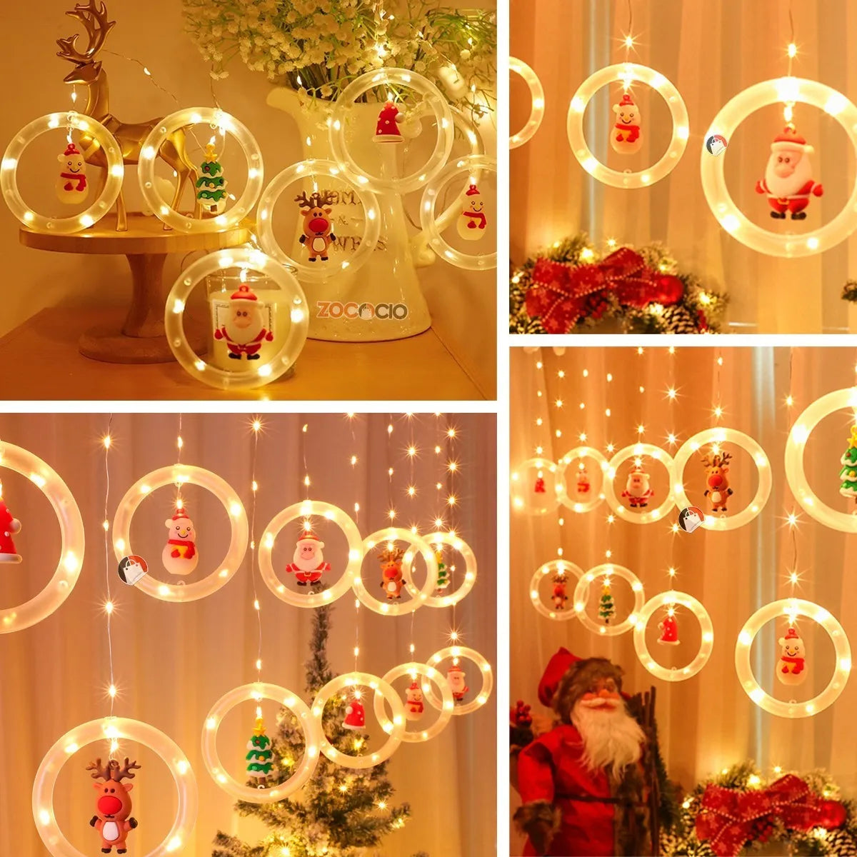 Cortina LED Cálida 3M De Aros navideños - Envío gratis! 50% OFF