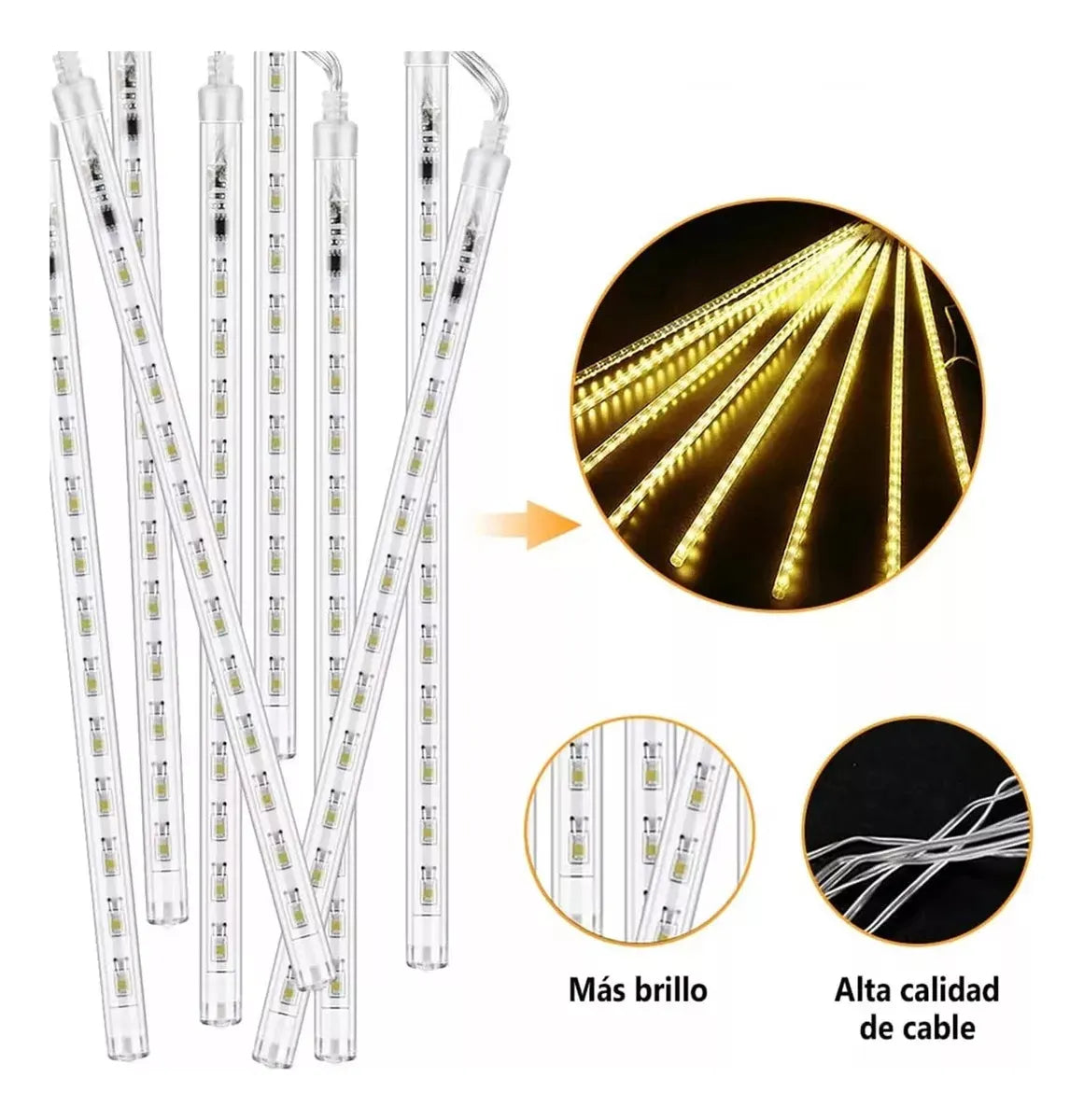 Cortina 3M Luz LED Meteoritos x8 Tubos de 50cm - Envío gratis! 50% OFF