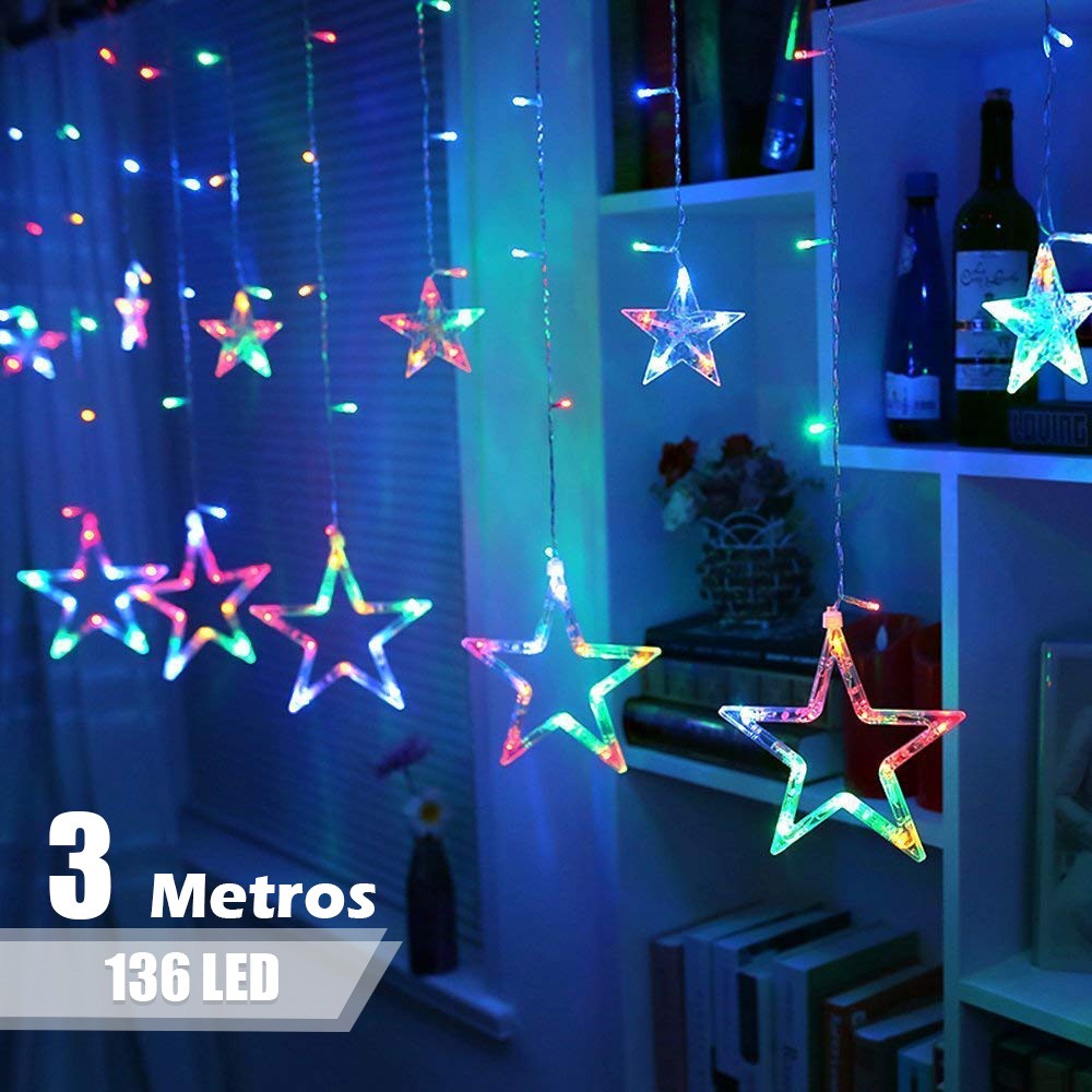 HERMOSA CORTINA DE ESTRELLAS 3 METROS DE ANCHO ✨⭐️ + ENVÍO GRATIS🎁