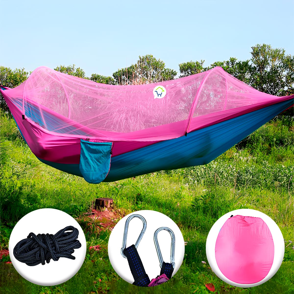 🌲 HAMACA PARA CAMPING CON MALLA MOSQUITERA 🏕️ + ENVIO GRATIS!