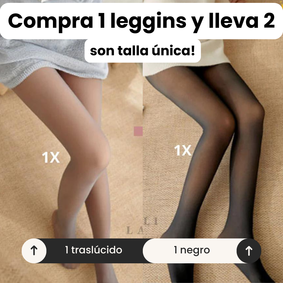 DOS LEGGINS TERMICOS TALLA ÚNICA ✨Paga 1 y lleva 2: 1 negra, 1 traslúcida✨