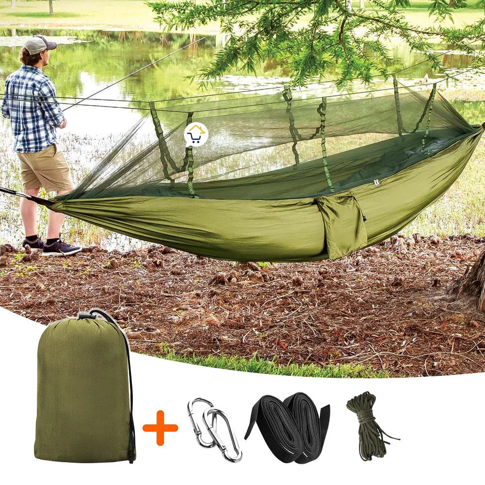 🌲 HAMACA PARA CAMPING CON MALLA MOSQUITERA 🏕️ + ENVIO GRATIS!