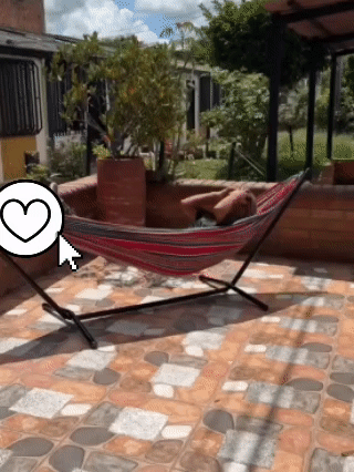 Hamaca Portátil con Soporte Metálico – Relájate Donde Quieras con 50% de Descuento!