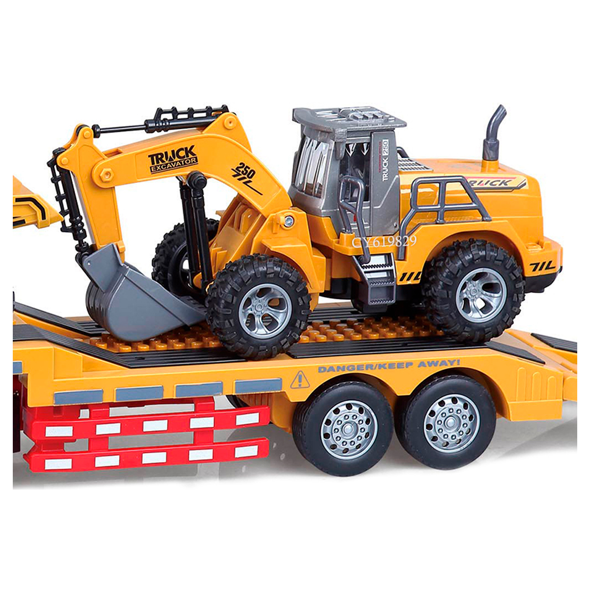 Tractomula Control Remoto + Retroexcavadora + Volqueta - Llantas de goma, sonidos y luces - 50% OFF