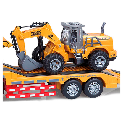 Tractomula Control Remoto + Retroexcavadora + Volqueta - Llantas de goma, sonidos y luces - 50% OFF