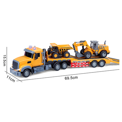 Tractomula Control Remoto + Retroexcavadora + Volqueta - Llantas de goma, sonidos y luces - 50% OFF