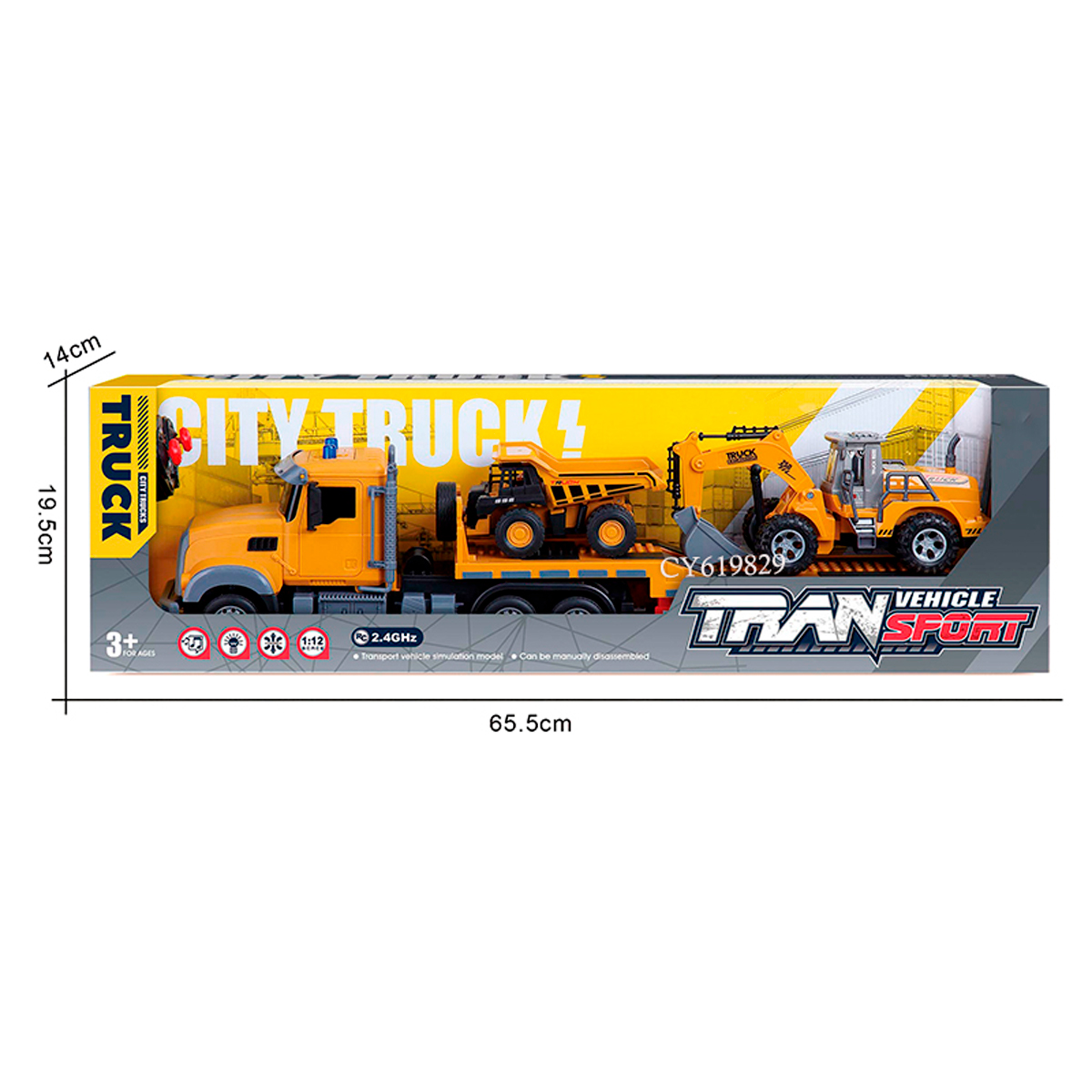 Tractomula Control Remoto + Retroexcavadora + Volqueta - Llantas de goma, sonidos y luces - 50% OFF