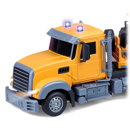 Tractomula Control Remoto + Retroexcavadora + Volqueta - Llantas de goma, sonidos y luces - 50% OFF