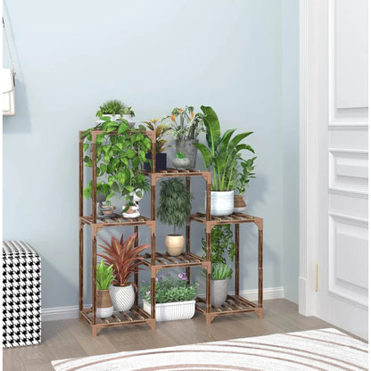 Base para Plantas de Madera con 7 Posiciones | Orden, Estilo y 50% de Descuento