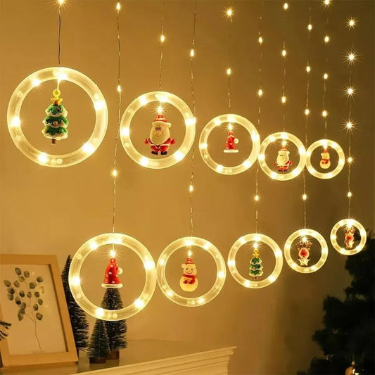 Cortina LED Cálida 3M De Aros navideños - Envío gratis! 50% OFF