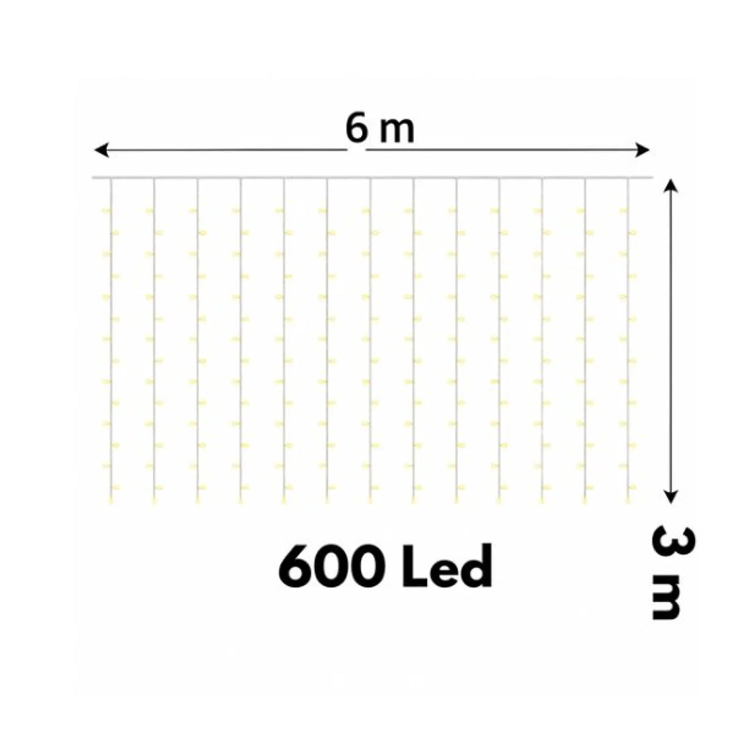 Cortina EFECTO CASCADA LED 6 X 3 METROS - 6 Metros de Ancho, 3 Metros de Caída - Envío Gratis!