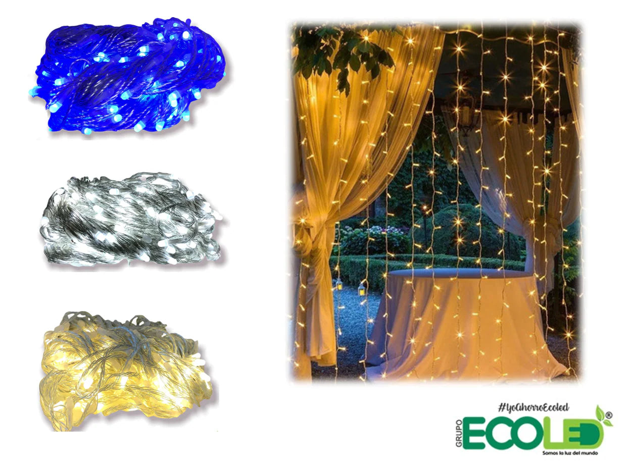 Cortina EFECTO CASCADA LED 6 X 3 METROS - 6 Metros de Ancho, 3 Metros de Caída - Envío Gratis!