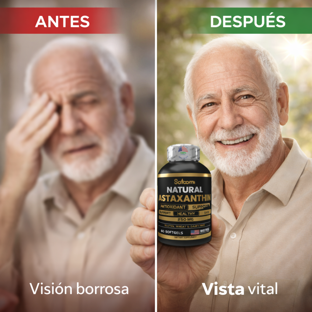 Astaxantina 60 Cápsulas - Mejora la salud Ocular, Revierte el envejecimiento, Recupera tu energía - 50% OFF