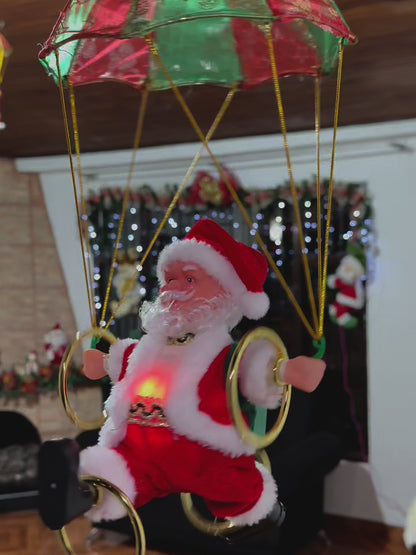 Papa Noel Gimnasta 3 Aros, Luces, Sonido y Movimiento - 50% OFF + Envío gratis