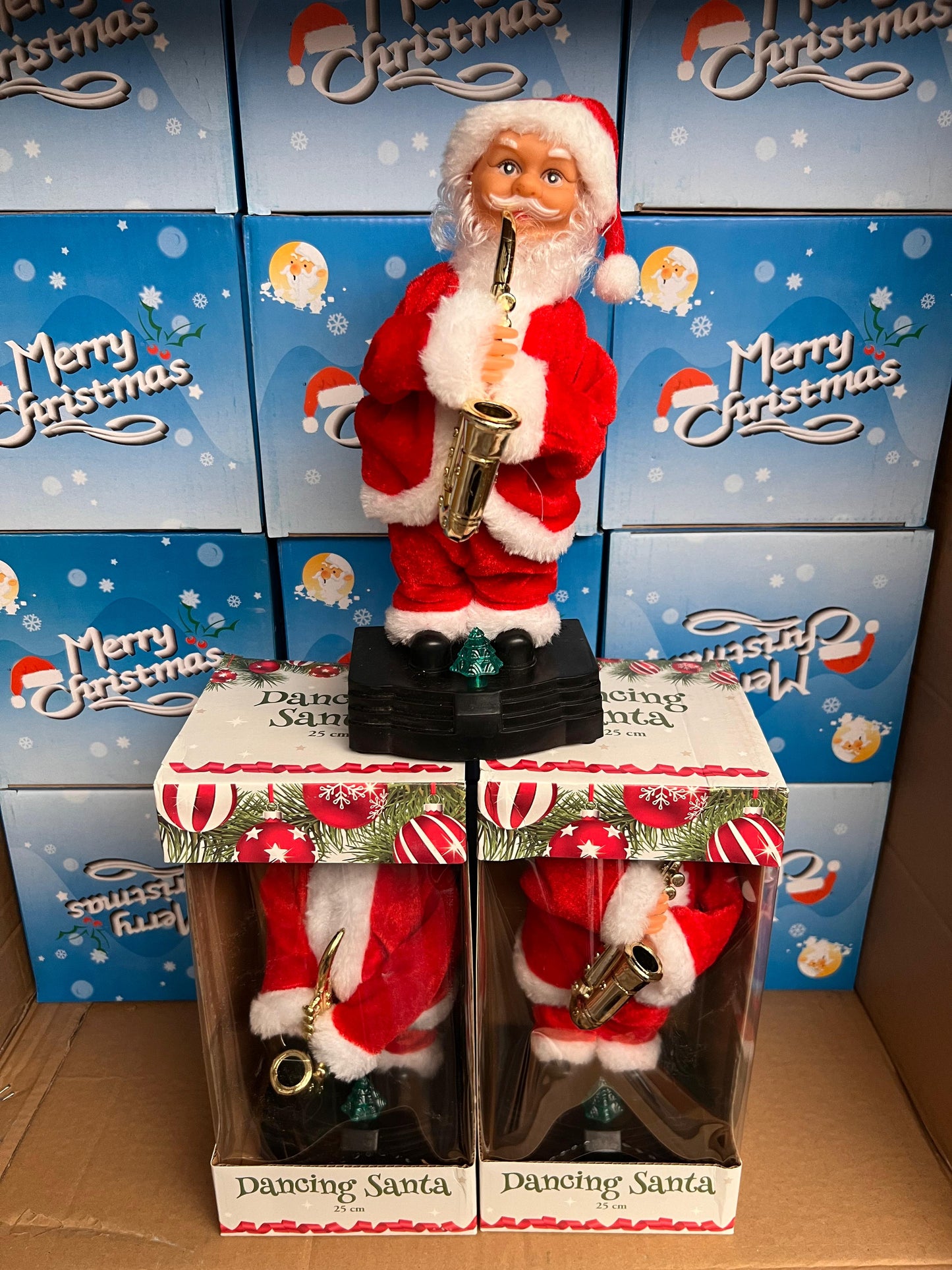 Papa Noel Saxofonista Luces, Sonido y Movimiento de 25 cm - 50% OFF y Envío gratis